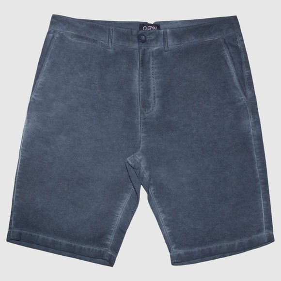 OLGYN Men’s Navy Slim Fit Chino Shorts - Picture 3 of 6
